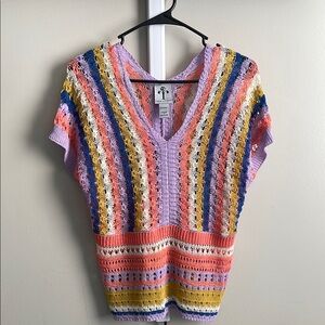 Rain + Rose open weave crochet top